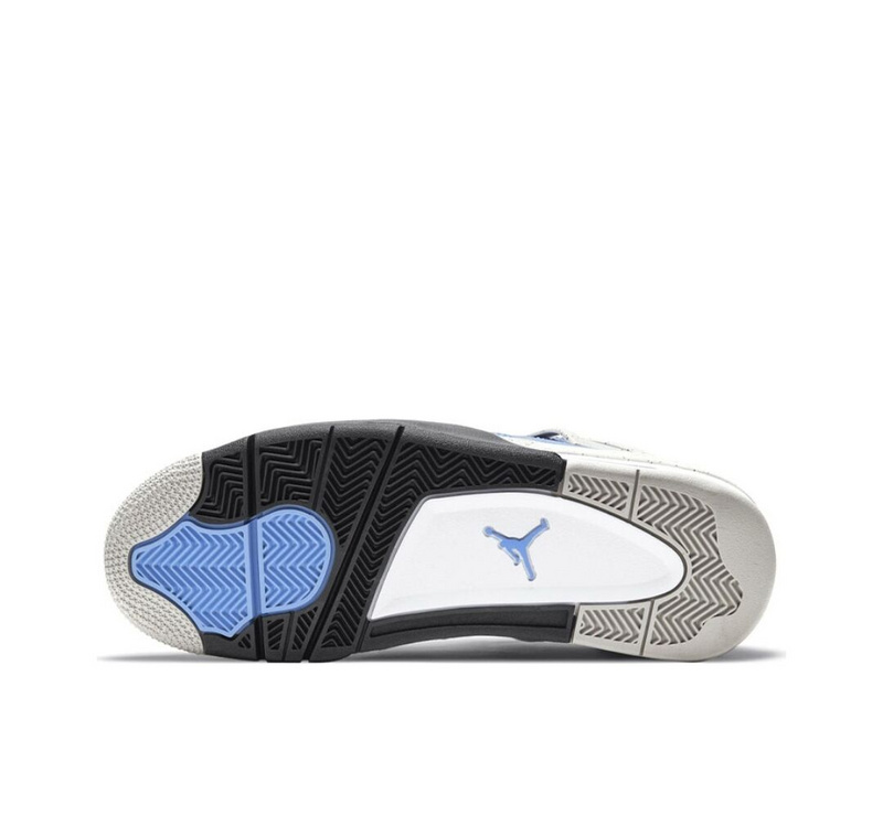 Голубые кроссовки с черно-серой подошвой Air Jordan 4
