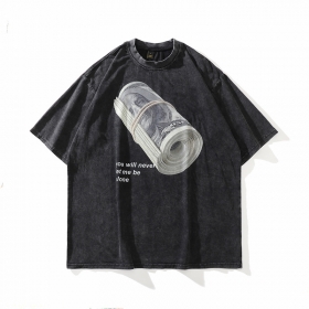Чёрная ТКРА футболка с графическим принтом «Деньги»