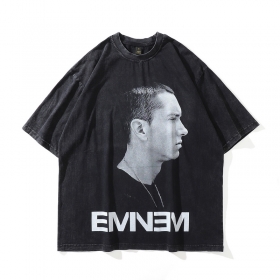Чёрная футболка с графическим принтом "EMINEM"  бренд ТКРА 100% хлопок 