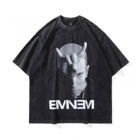Черная футболка унисекс TКРА с дизайнерским принтом в стиле /Eminem/.
