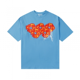 OFFSET TEARS футболка в голубом цвете с ярким принтом