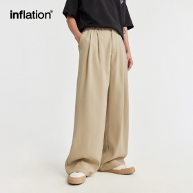 Однотонные INFLATION в бежевом цвете широкие штаны
