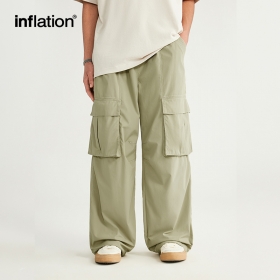 Современная модель штанов INFLATION бежевого цвета с карманами