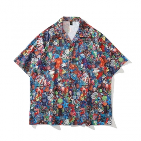 Рубашка цветная с коротким рукавом бренда TKPA с ярким принтом