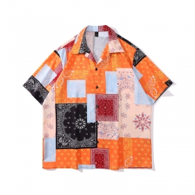 Цветная летняя рубашка с коротким рукавом от бренда TKPA