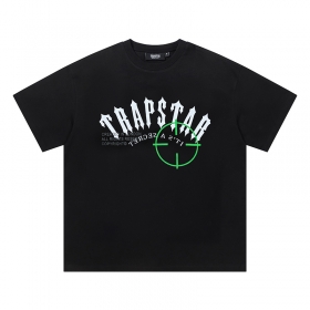 Чёрная универсальная с лого Trapstar футболка оверсайз кроя