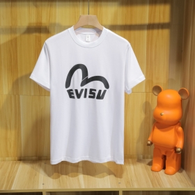 С коротким рукавом и лого Evisu базовая однотонная футболка
