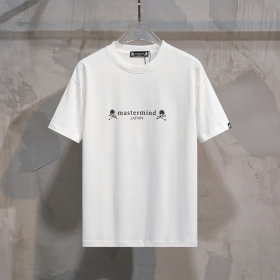 Свободная белая футболка Mastermind с принтом на спине "Череп"