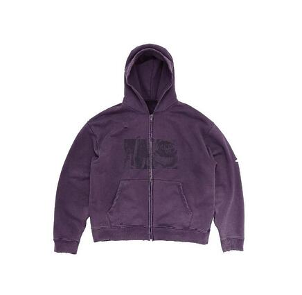 Зип худи FARFROMWHAT фиолетового цвета с капюшоном