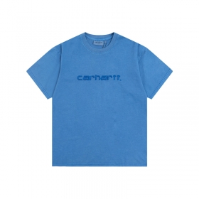Синяя футболка Carhartt с логотипом на груди