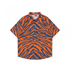 Сине-оранжевая рубашка с коротким рукавом от бренда TIDE EKU