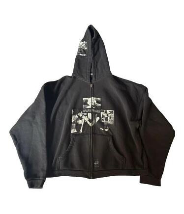 Enfants Riches Deprimes худи темно-серое теплое с коричневой вставкой