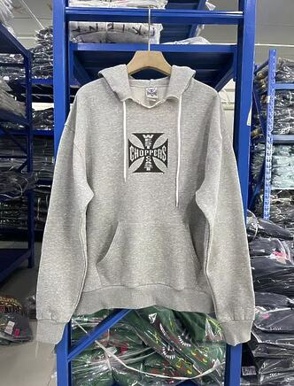 Худи West Coast Choppers в светло-сером цвете с капюшоном