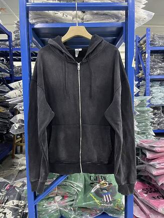 Зип худи на молнии West Coast Choppers черное с серыми потертостями