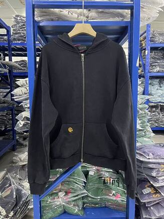 False Perception зип худи на молнии в черном цвете с принтом