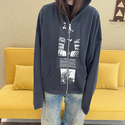 Зип худи на молнии Enfants Riches Deprimes в темно-сером цвете