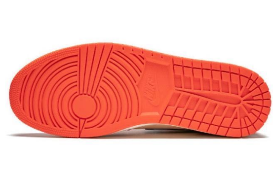 Оранжевые с черным кроссовки Air Jordan Mid кожа