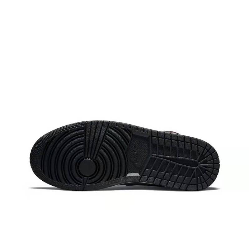 Кроссовки черные с серым Air Jordan Mid кожа