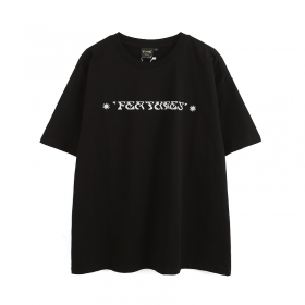 Черная футболка YUXING с брендовым красочным принтом