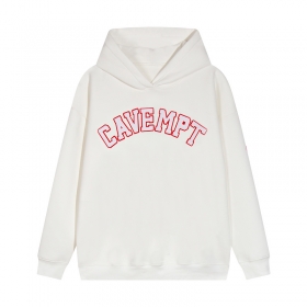 Белое худи бренда Cav empt с красным логотипом на груди