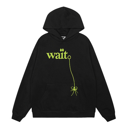 Sp5der худи базовое в черном цвете с принтом на груди