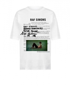 NEWVOGE стильная белая футболка с печатью "Raf Simons"