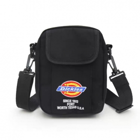 Спортивная чёрная сумка барсетка с лого Dickies с карманом на липучке
