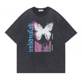 UNINHIBITEDNESS футболка черного цвета с принтом "бабочка"