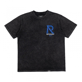 Черная футболка Represent с логотипом синего цвета
