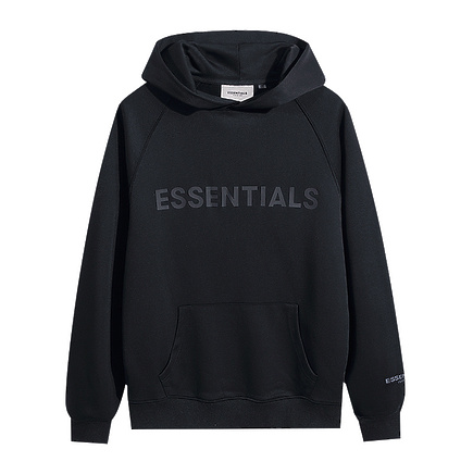 Черное базовое худи Essentials FOG с надписью на груди