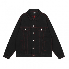 Привлекательная джинсовая рубашка Revenge черная с красным лого