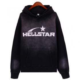Худи черное Hellstar с фирменным рисунком "Профиль"