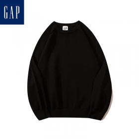Чёрный мелкой вязки свитер от бренда GAP однотонный