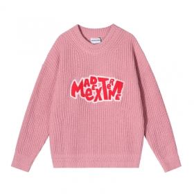 Розовый свитер Made Extreme с красным логотипом и рисунком