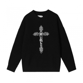 Чёрный свитер Made Extreme с белым крестом и надписью