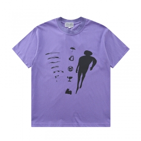 Cav empt фиолетовая футболка с принтом силуэт и лого