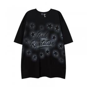 Модная черного цвета KIRIN STRANGE футболка с принтом в виде звезд
