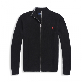 Однотонный черный свитер на молнии Polo Ralph Lauren