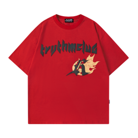 Яркая красная Rhythm Club футболка с большим логотипом