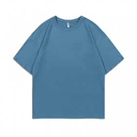 YEE футболка темно-синего цвета с округлым вырезом горловины