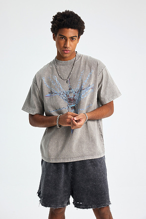 Свободного кроя ARTIEMASTER футболка в сером цвете