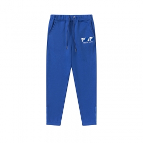 Флисовые синие спортивные штаны с вышитым лого Trapstar молния внизу