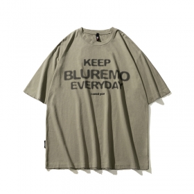 Серая футболка TCL с чёрным принтом Keep bluremo everyday
