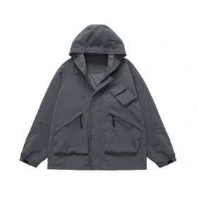 Водоотталкивающая серая куртка INFLATION с карманами на молнии