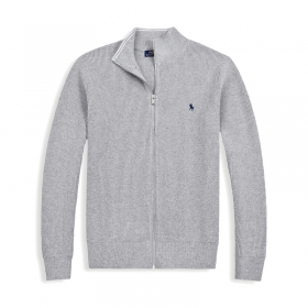 Классической вязки свитер Polo Ralph Lauren серого цвета