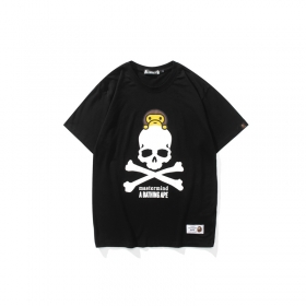 Чёрная футболка с принтом "Обезьянка и череп" Bape Shark WGM 