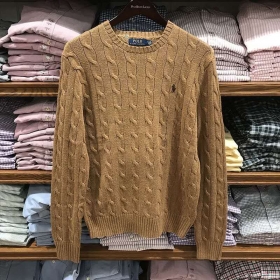 Polo Ralph Lauren бежевого цвета свитер вязанный с округлым вырезом