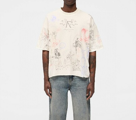 Represent футболка бежевого цвета с мелкими принтами