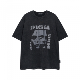 Универсальная черная футболка из хлопка SPECTRA VISION