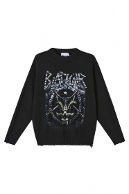 Чёрный свитер Made Extreme с принтом Slayer
